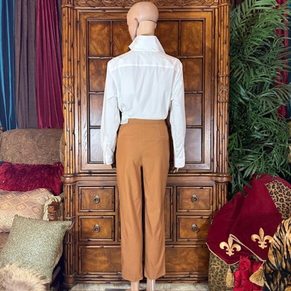 Chico's Sweet Cognac So Slimming Brigitte Button Hem Slim Ankle Pant - Picture 6 of 12